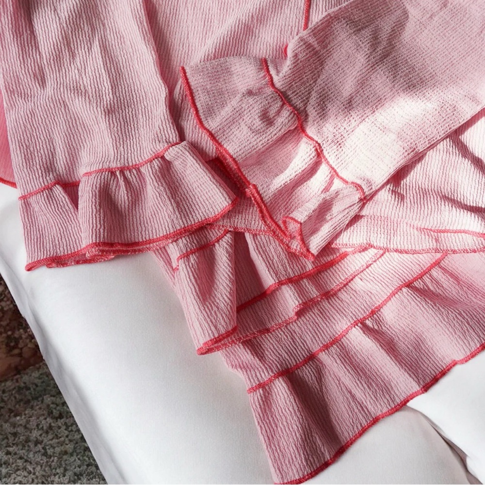 Pink Ruffle Pajama 2pc Set - Picture 3 of 9